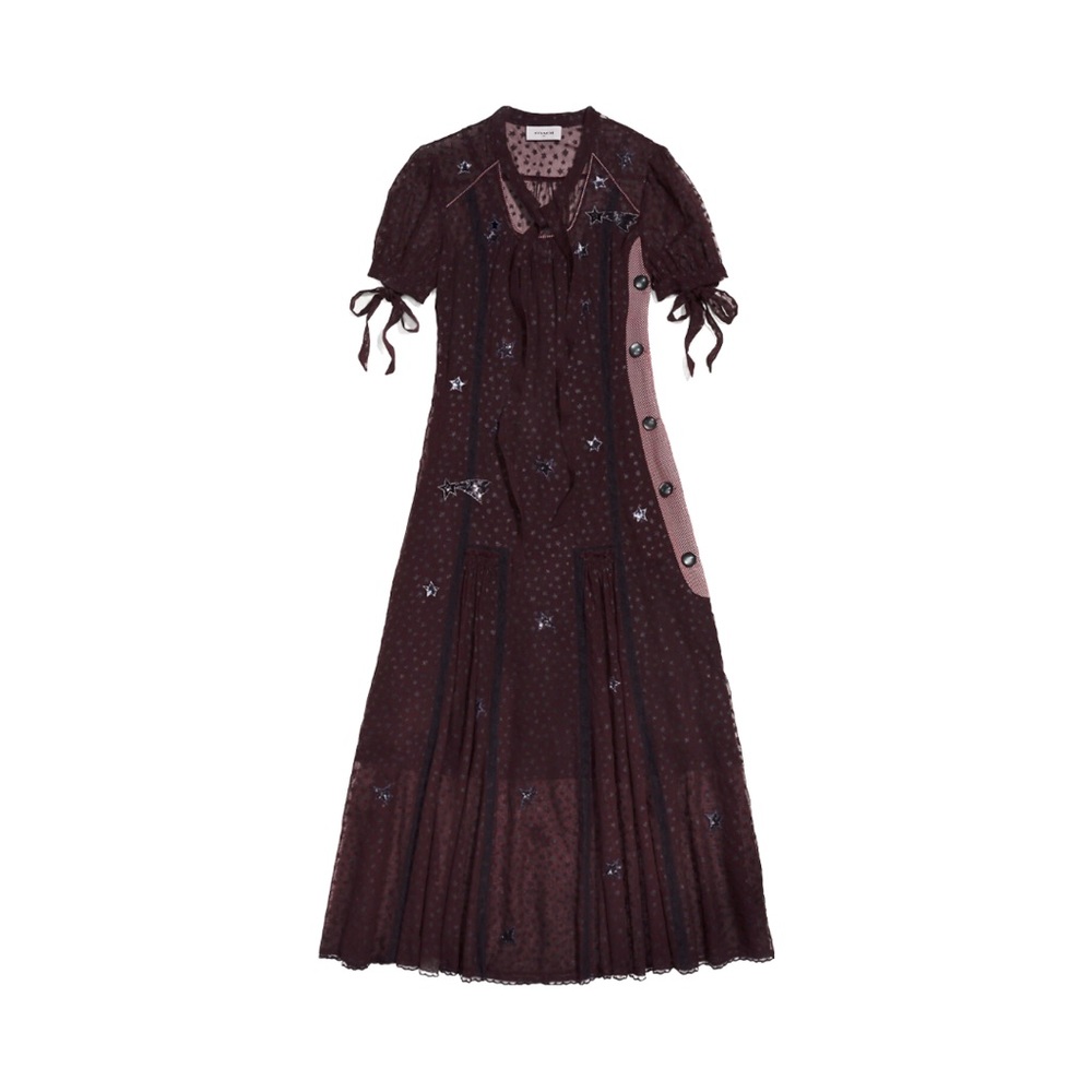 COACH Long Star Print Tie Neck Dress 🌟
